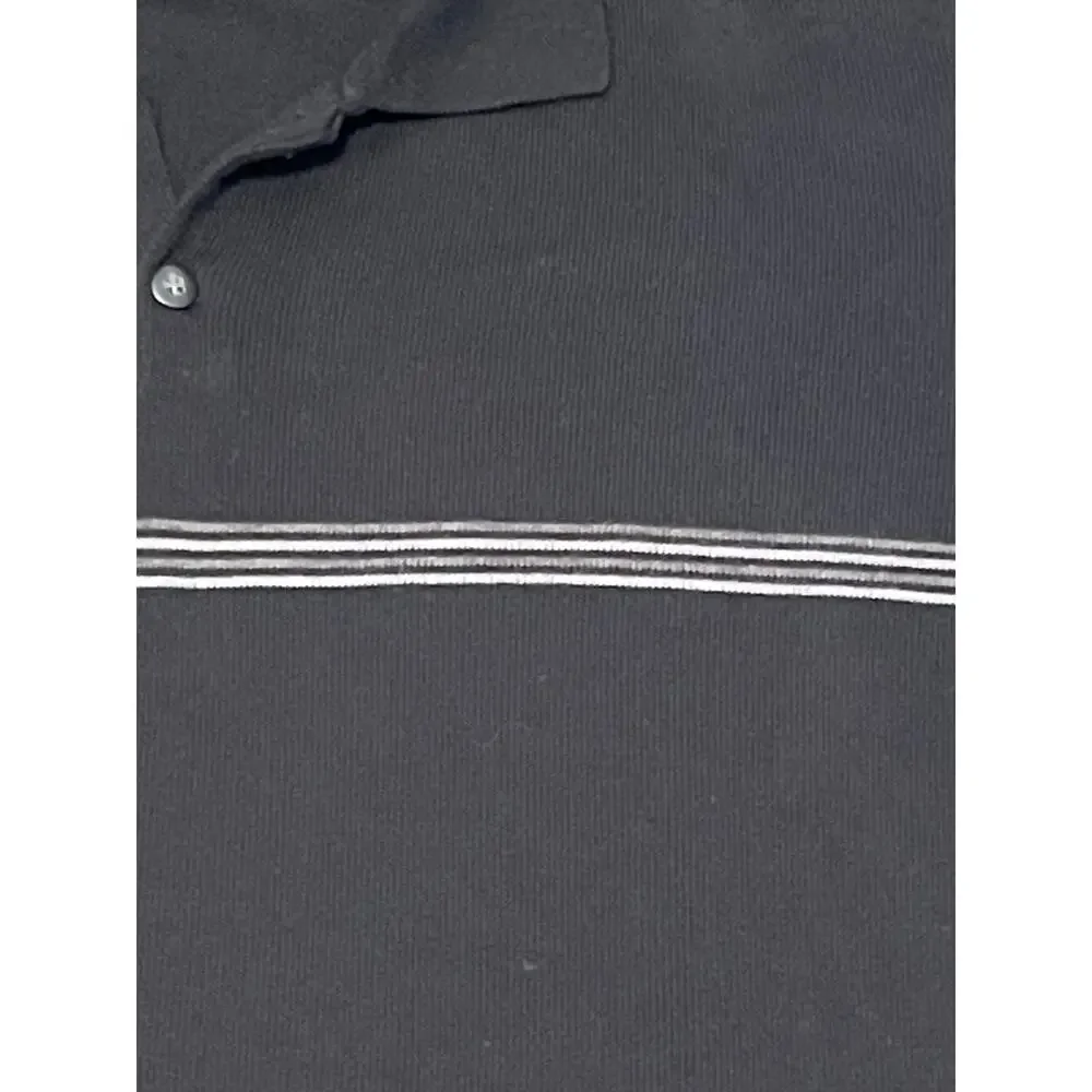 Brandini Mens Black Long Sleeve 2-Button Polo Lightweight Sweater Size XL